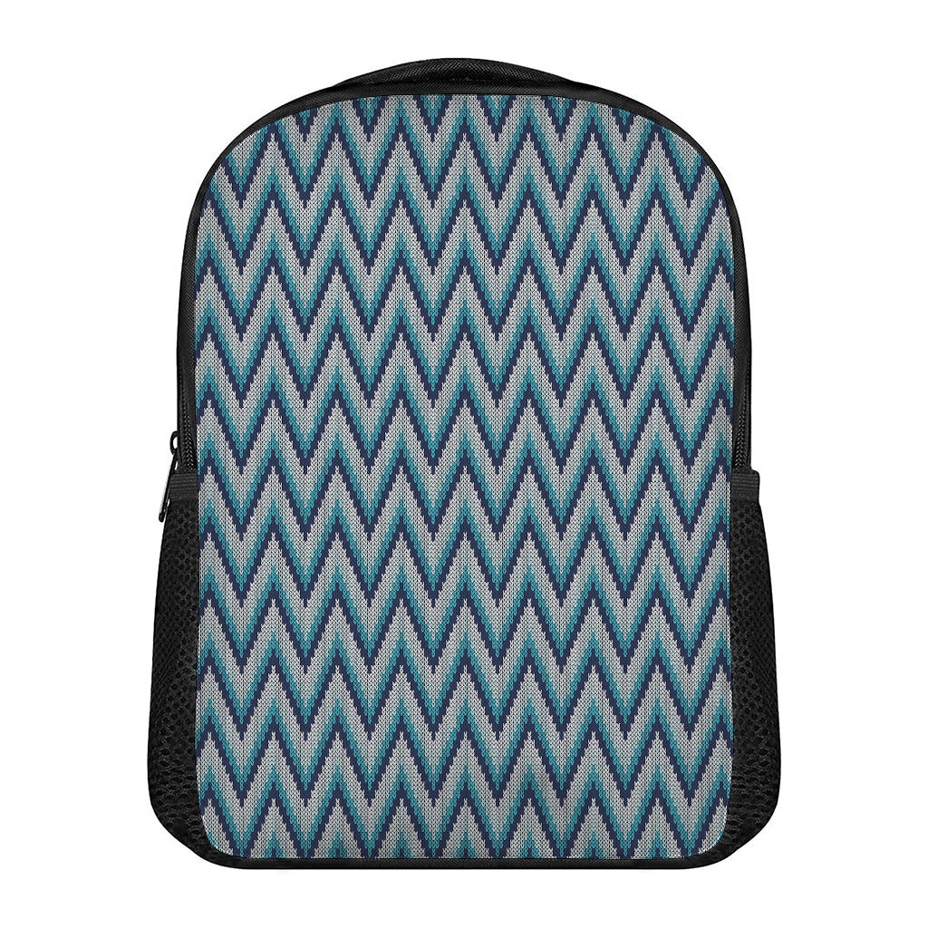 Zigzag Knitted Pattern Print Casual Backpack