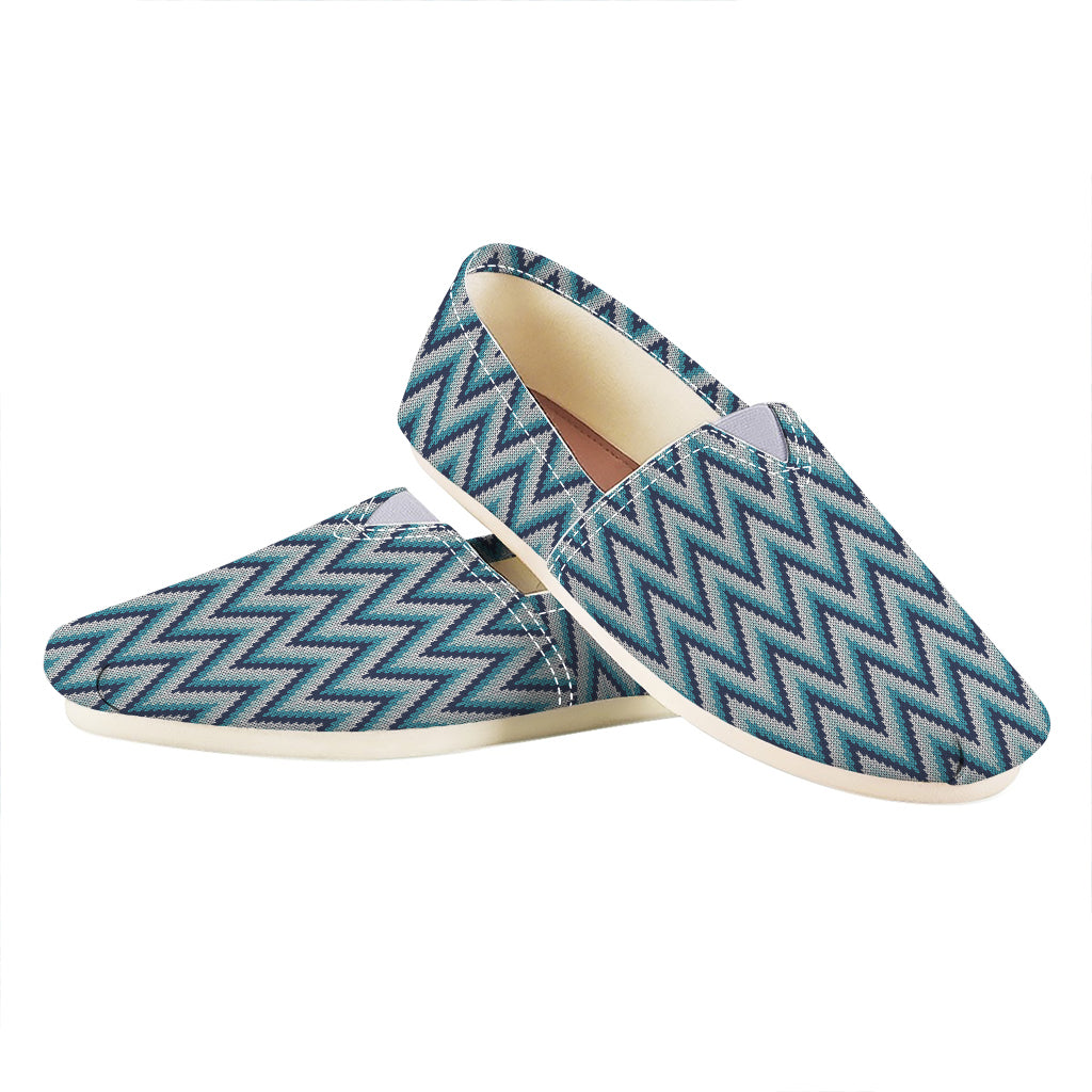 Zigzag Knitted Pattern Print Casual Shoes