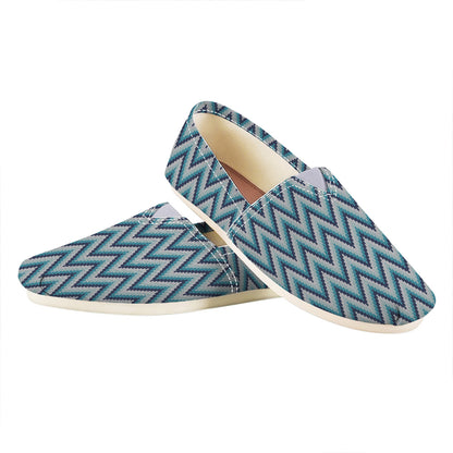 Zigzag Knitted Pattern Print Casual Shoes