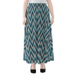Zigzag Knitted Pattern Print Chiffon Maxi Skirt