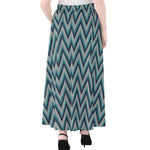 Zigzag Knitted Pattern Print Chiffon Maxi Skirt