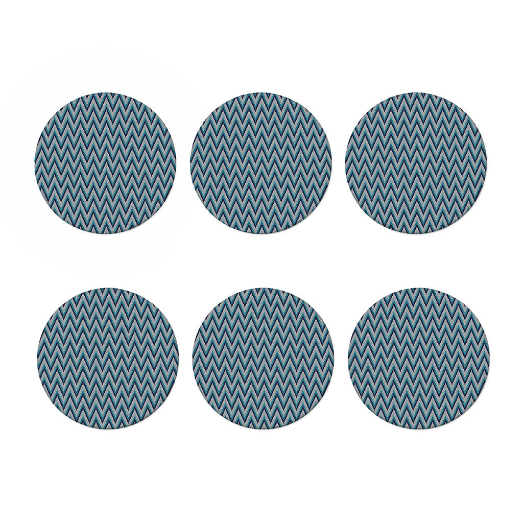 Zigzag Knitted Pattern Print Coaster Set