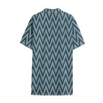 Zigzag Knitted Pattern Print Cotton Hawaiian Shirt