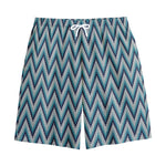 Zigzag Knitted Pattern Print Cotton Shorts