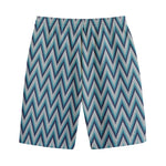 Zigzag Knitted Pattern Print Cotton Shorts