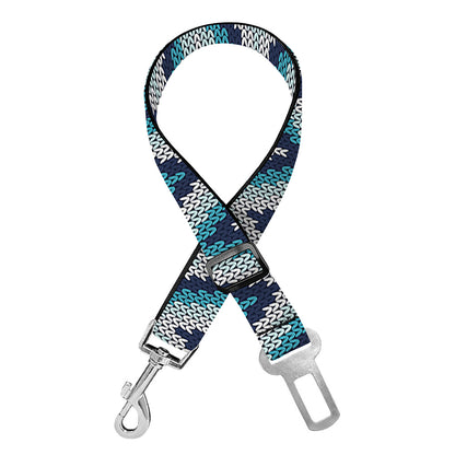 Zigzag Knitted Pattern Print Dog Seat Belt