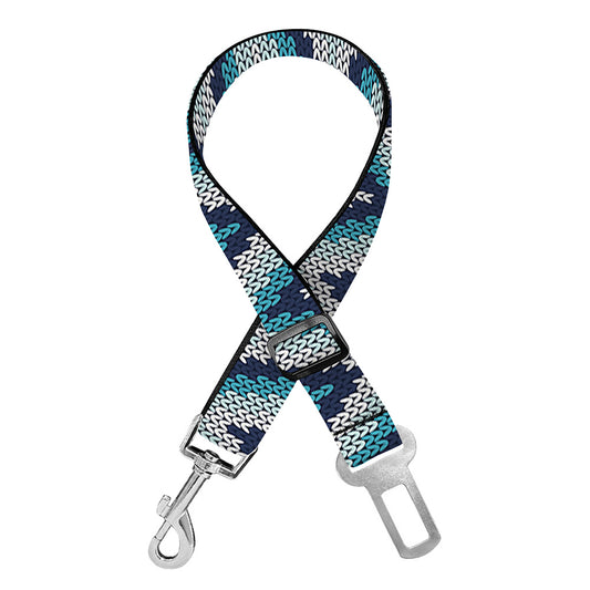 Zigzag Knitted Pattern Print Dog Seat Belt