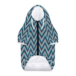 Zigzag Knitted Pattern Print Dog Zip Up Hoodie