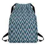 Zigzag Knitted Pattern Print Drawstring Backpack