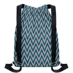 Zigzag Knitted Pattern Print Drawstring Backpack