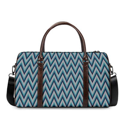 Zigzag Knitted Pattern Print Duffle Bag