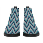 Zigzag Knitted Pattern Print Flat Ankle Boots