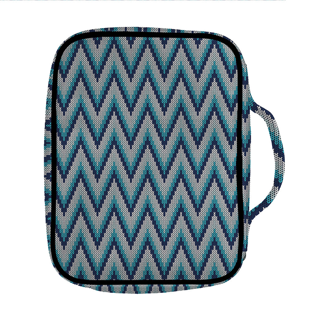 Zigzag Knitted Pattern Print Front Pocket Bible Bag