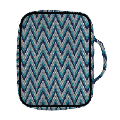 Zigzag Knitted Pattern Print Front Pocket Bible Bag