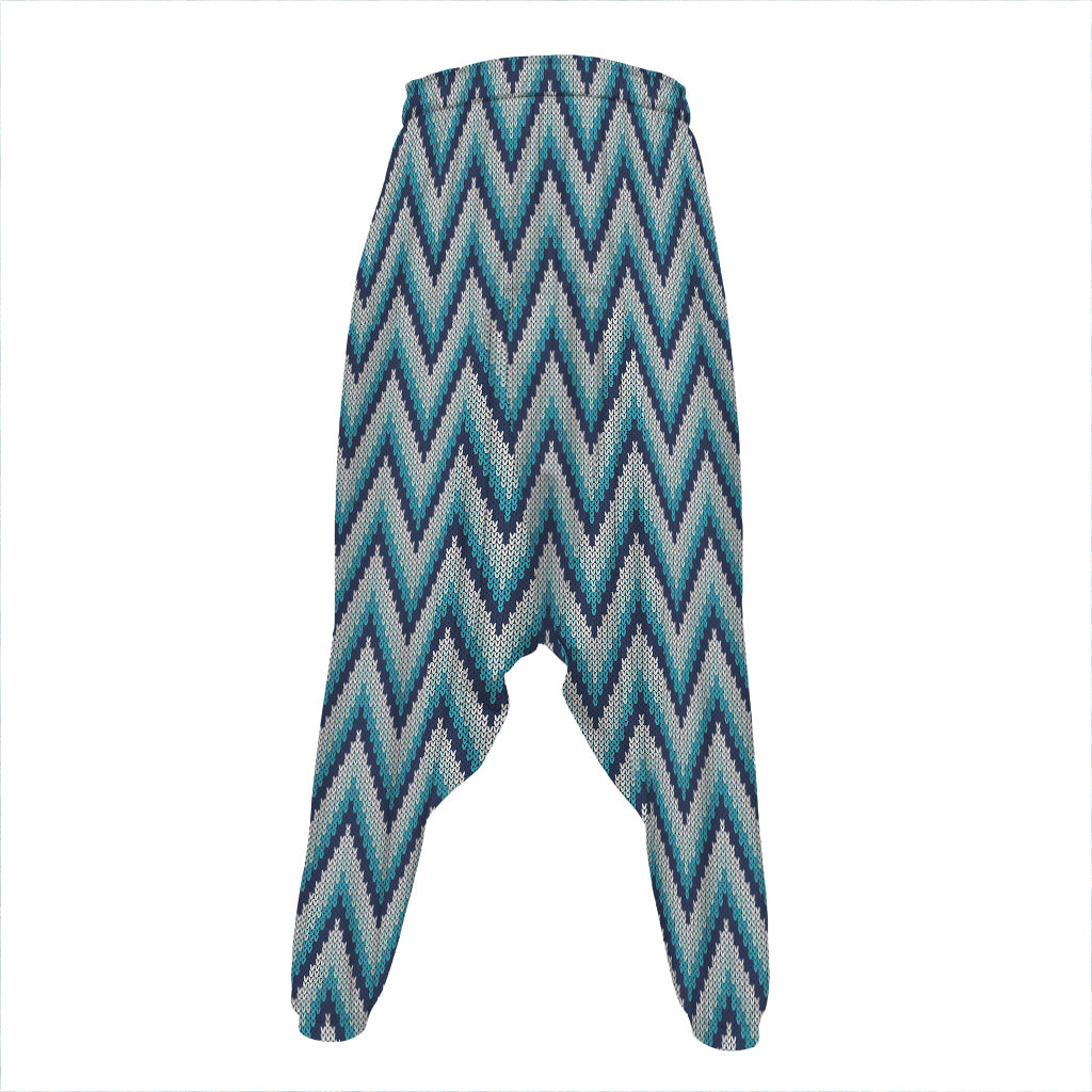 Zigzag Knitted Pattern Print Hammer Pants