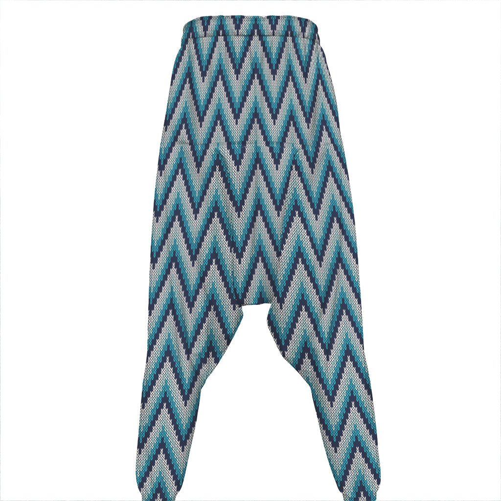 Zigzag Knitted Pattern Print Hammer Pants