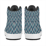 Zigzag Knitted Pattern Print High Top Leather Sneakers