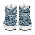 Zigzag Knitted Pattern Print High Top Leather Sneakers