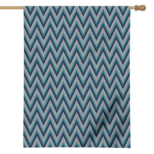 Zigzag Knitted Pattern Print House Flag