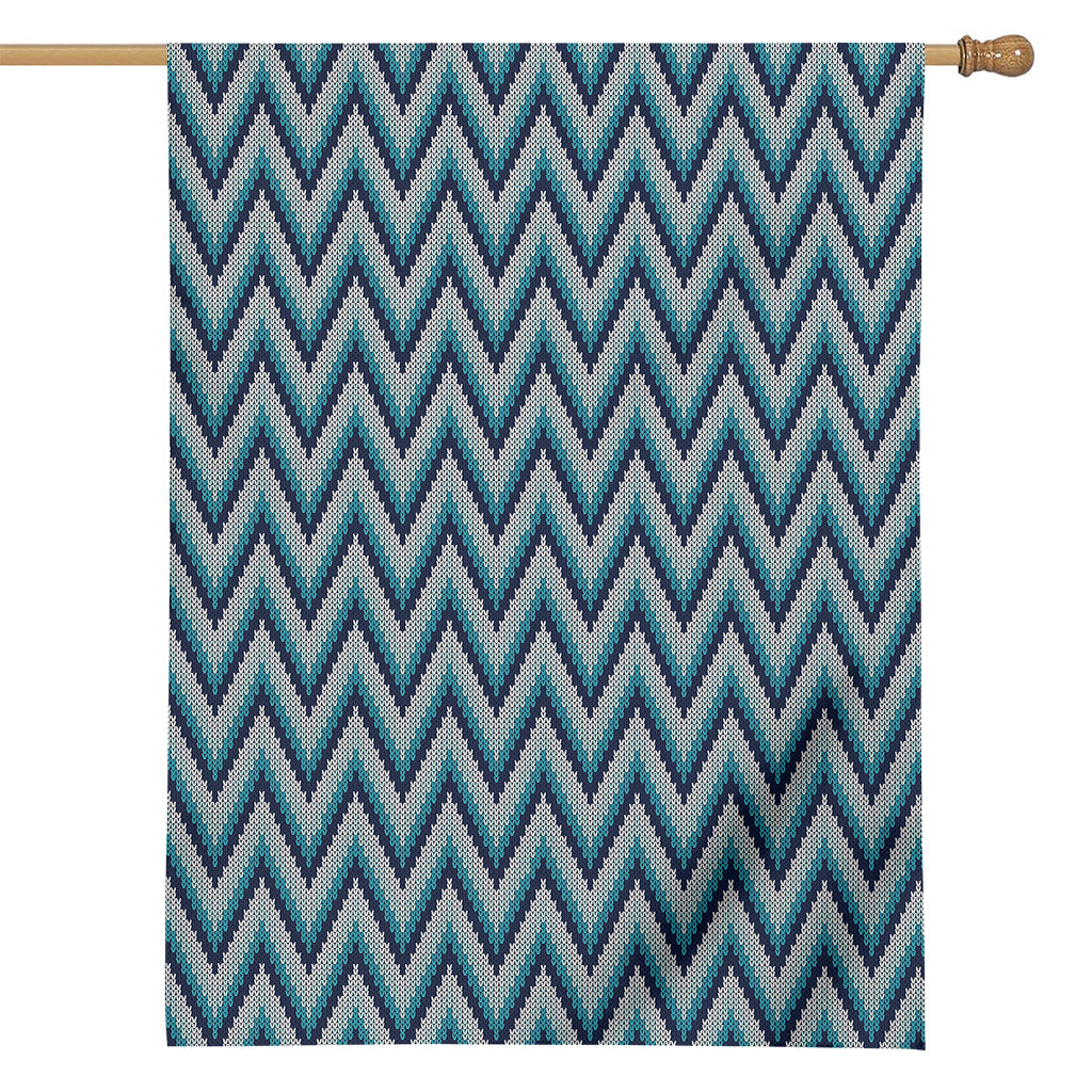 Zigzag Knitted Pattern Print House Flag