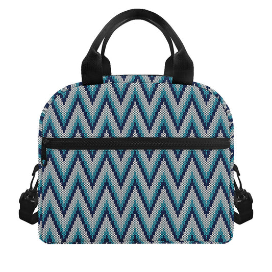 Zigzag Knitted Pattern Print Insulated Lunch Bag