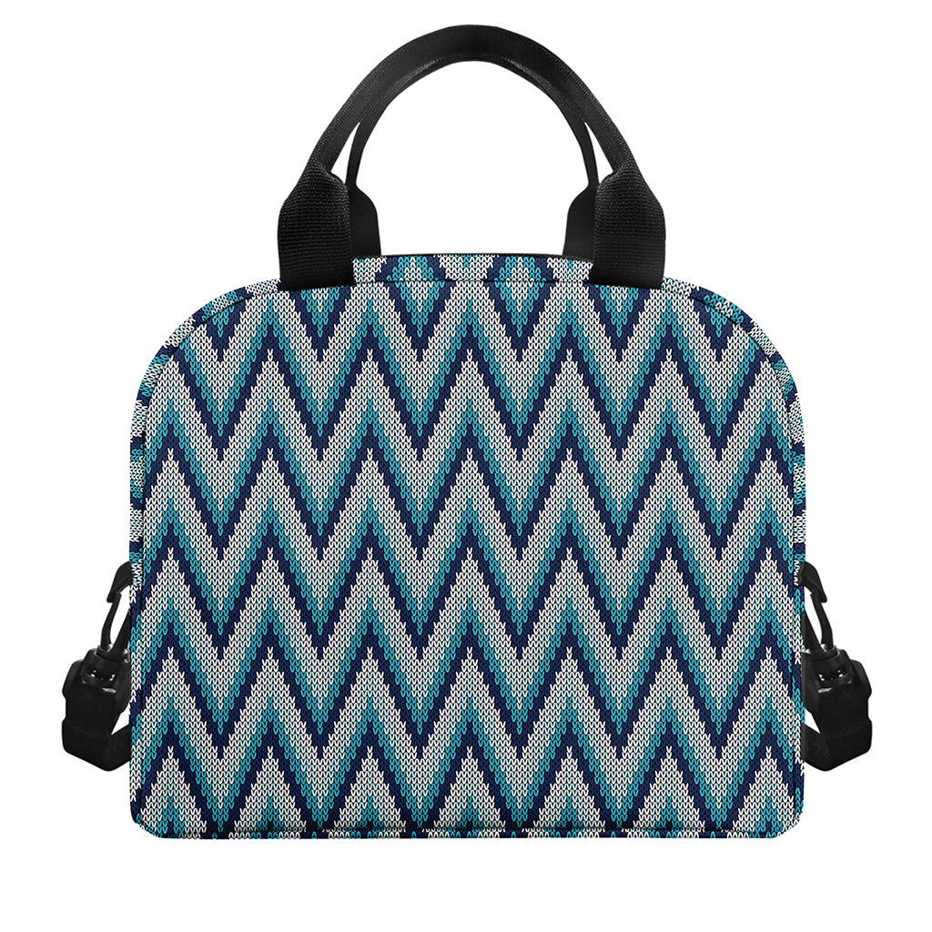 Zigzag Knitted Pattern Print Insulated Lunch Bag