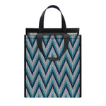 Zigzag Knitted Pattern Print Insulated Lunch Tote