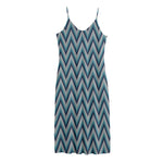 Zigzag Knitted Pattern Print Jersey Midi Cami Dress