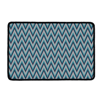 Zigzag Knitted Pattern Print Kitchen Mat