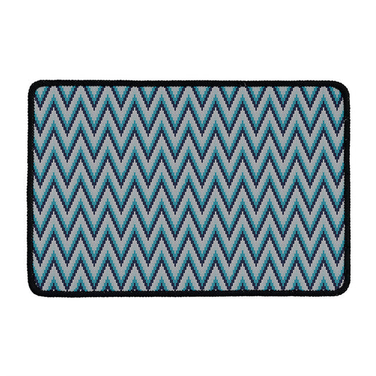 Zigzag Knitted Pattern Print Kitchen Mat