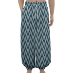 Zigzag Knitted Pattern Print Lantern Pants