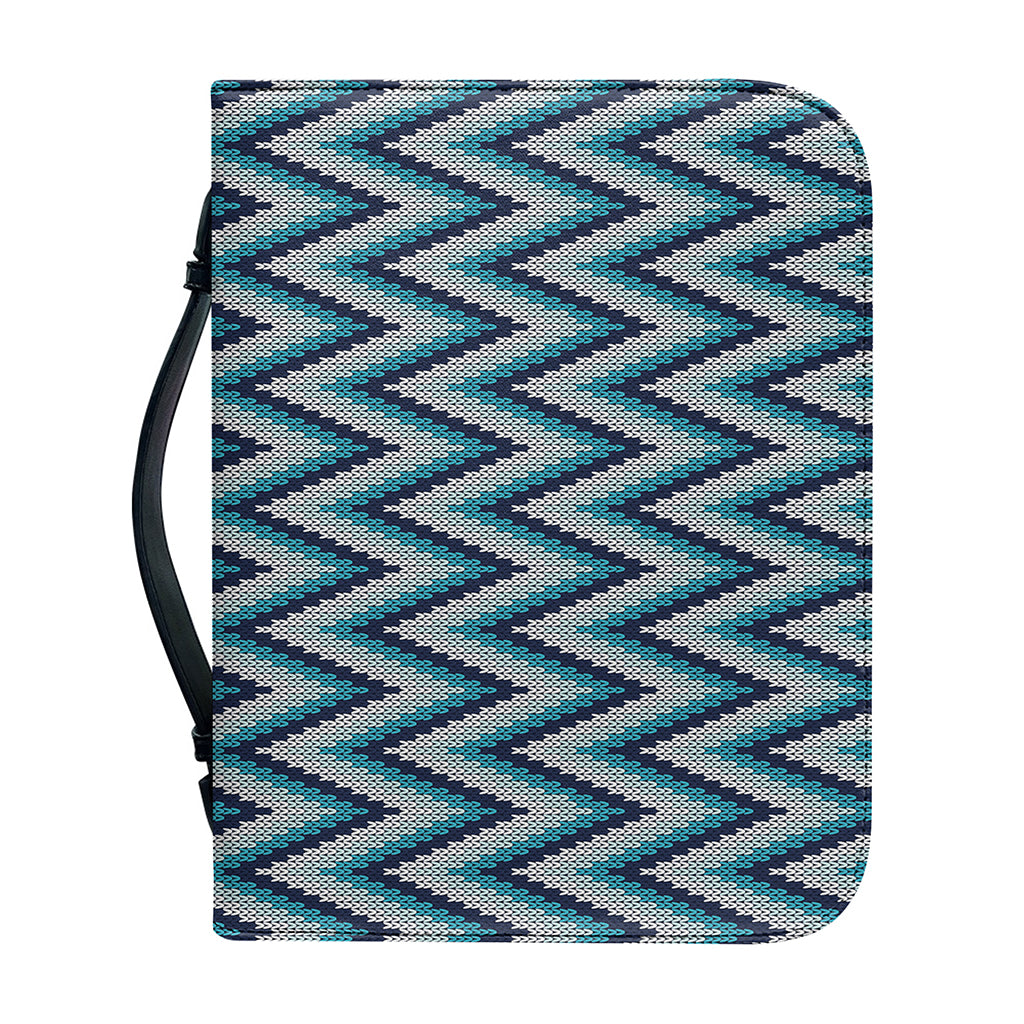 Zigzag Knitted Pattern Print Leather Bible Cover