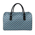 Zigzag Knitted Pattern Print Leather Duffel Bag