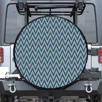 Zigzag Knitted Pattern Print Leather Spare Tire Cover