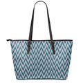 Zigzag Knitted Pattern Print Leather Tote Bag With Zipper