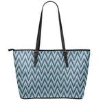 Zigzag Knitted Pattern Print Leather Tote Bag
