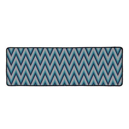 Zigzag Knitted Pattern Print Long Kitchen Mat