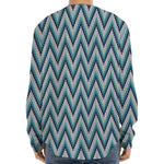 Zigzag Knitted Pattern Print Long Sleeve Baseball Jersey