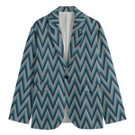 Zigzag Knitted Pattern Print Men's Blazer