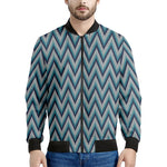 Zigzag Knitted Pattern Print Men's Bomber Jacket