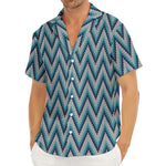 Zigzag Knitted Pattern Print Men's Deep V-Neck Shirt