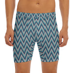Zigzag Knitted Pattern Print Men's Long Boxer Briefs