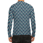 Zigzag Knitted Pattern Print Men's Long Sleeve Rash Guard