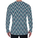Zigzag Knitted Pattern Print Men's Long Sleeve T-Shirt