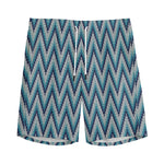 Zigzag Knitted Pattern Print Men's Sports Shorts