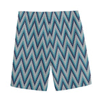 Zigzag Knitted Pattern Print Men's Sports Shorts