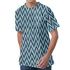 Zigzag Knitted Pattern Print Men's Velvet T-Shirt