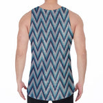 Zigzag Knitted Pattern Print Men's Velvet Tank Top