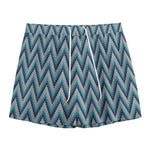 Zigzag Knitted Pattern Print Mesh Shorts