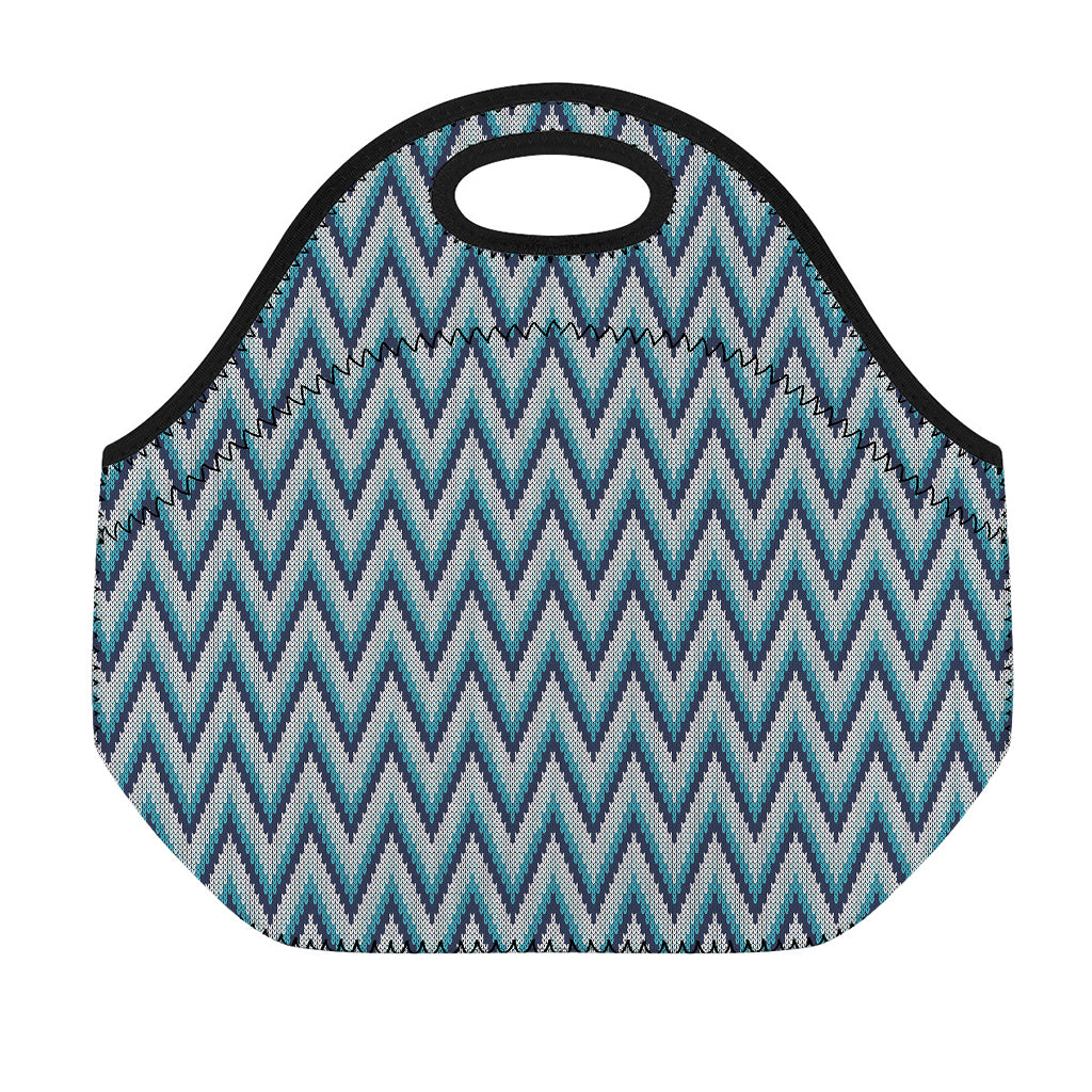 Zigzag Knitted Pattern Print Neoprene Lunch Bag